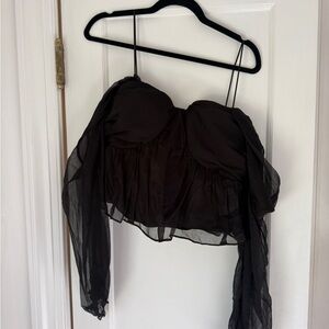 Elegant Black Off-Shoulder Women's Top